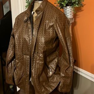 Jamie sadock brown biker jacket